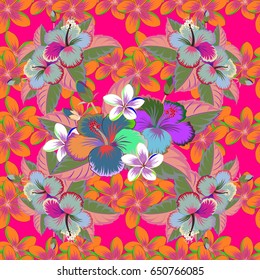 Floral pattern. Vector abstract floral background. Multicolor flower pattern.