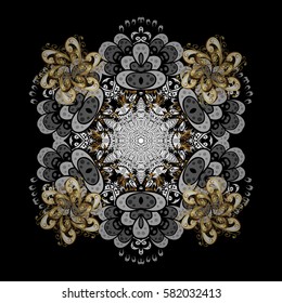 Floral pattern. Vector background with white doodles. Graphic modern pattern. Wallpaper baroque, damask.