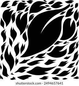 Floral Pattern Vector Black and White