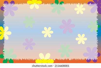 floral pattern vector in flat style.
