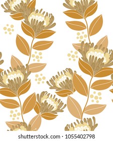 Floral pattern vector. Gold nature background. wrapping paper, backdrop, texture, template. Oriental element.