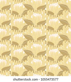 Floral pattern vector. Gold nature background. wrapping paper, backdrop, texture, template. Oriental element.