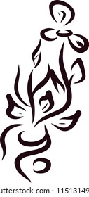 Floral pattern vector illustration. Can be used to create a tattoo.