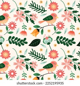 Diseño de ilustración vectorial de patrón floral.