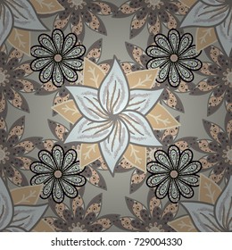 Floral pattern. Vector illustration. Flower seamless background. Flourish ornamental spring garden texture.