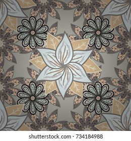 Floral pattern. Vector illustration. Flower seamless background. Flourish ornamental spring garden texture.