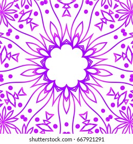 Floral pattern. vector illustration. hand drawn henna india tribal paisley background. purple color