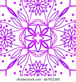 Floral pattern. vector illustration. hand drawn henna india tribal paisley background. purple color