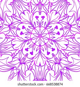 Floral pattern. vector illustration. hand drawn henna india tribal paisley background. purple color