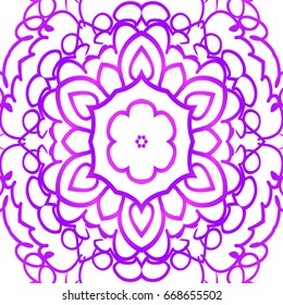 Floral pattern. vector illustration. hand drawn henna india tribal paisley background. purple color