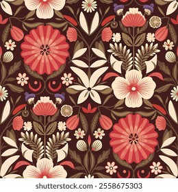 A floral pattern vector illustration isolated.