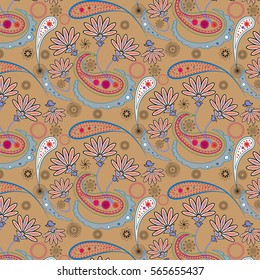  floral pattern. Vector illustration. summer,retro fashion colorful