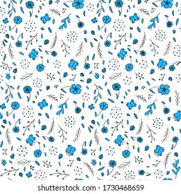 Floral pattern, vector image. Flowers, butterflies. Illustration for textiles, printing, wrappers,  backgrounds, wallpaper , fabric .