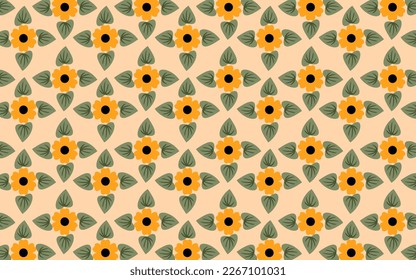 floral pattern vector leafy yellow color with seamless design for fabric wallpaper, curtains, pillow cover