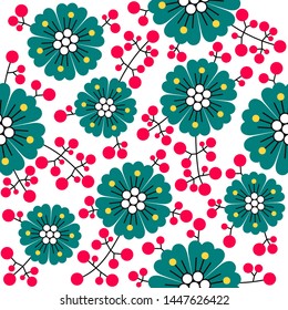 Floral Pattern. Vector Seamless Background.