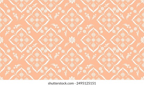 Patrón floral Vector Patrón sin fisuras Patrón de tela folk étnico, Fondo de pantalla, ilustración sin fisuras
