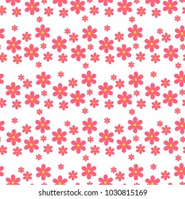 Floral pattern vector seamless with flowers gentle spring flora wallpaper textile design nature blossom wrapping ornament. Romantic decorative rose pink bloom repeat texture.
