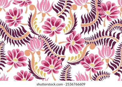 padrão floral em vetor, adequado para tecido, roupas, coberturas, motivos, papel de parede, etc.
