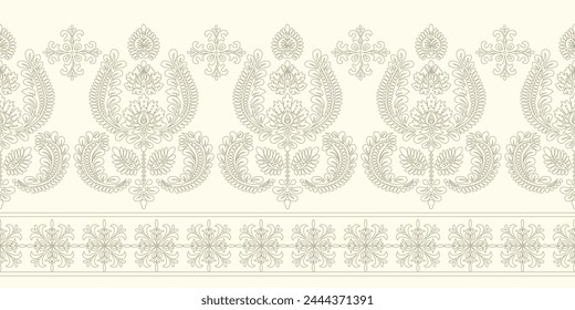 Floral pattern vector with two colors. Wallpaper design, paper wrapping, background, fabric. Vector seamless pattern with decorative climbing flowers.