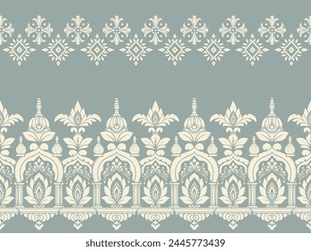 Floral pattern vector with two colors. Wallpaper design, paper wrapping, background, fabric. Vector seamless pattern with decorative climbing flowers.