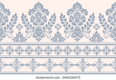 Floral pattern vector with two colors. Wallpaper design, paper wrapping, background, fabric. Vector seamless pattern with decorative climbing flowers.