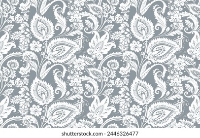 Floral pattern vector with two colors. Wallpaper design, paper wrapping, background, fabric. Vector seamless pattern with decorative climbing flowers.