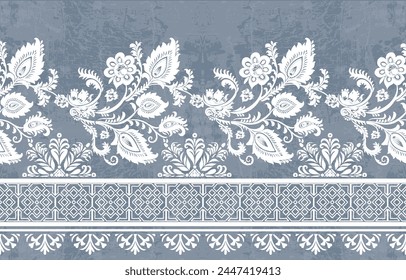 Vector de estampado floral con dos colores. Diseño de Fondo de pantalla, envoltura de papel, fondo, tela. Patrón sin costuras de Vector con flores de escalada decorativas.