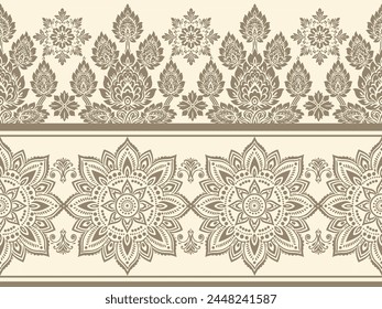 Floral pattern vector with two colors. Wallpaper design, paper wrapping, background, fabric. Vector seamless pattern with decorative climbing flowers.
