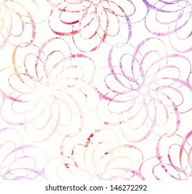 Floral pattern. Vector vintage background. Grunge background. 