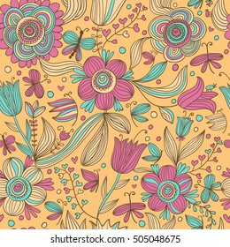 Floral Pattern in vector with vintage color