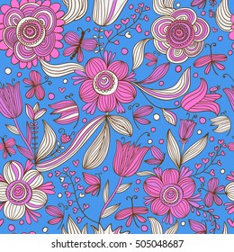 Floral Pattern in vector with vintage color