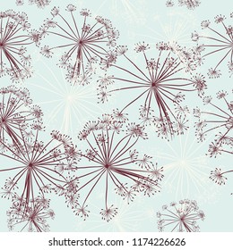 Floral pattern vector vintage elegant style, soft blue color