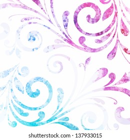 Floral pattern. Vector watercolor background.