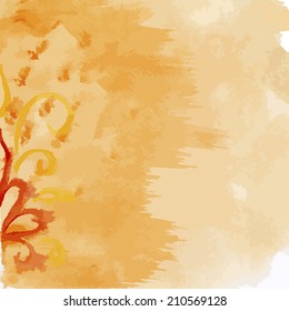 Floral pattern. Vector watercolor background. Grunge floral background.