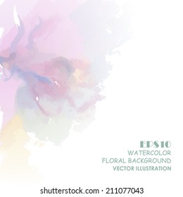 Floral pattern. Vector watercolor background. Grunge floral background.