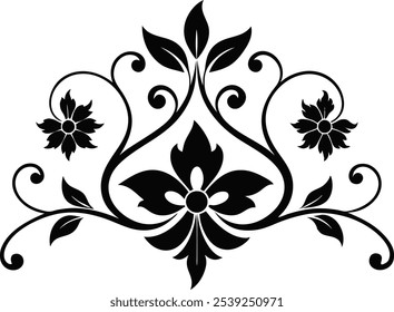 Patrón floral en estilo victoriano sobre un fondo blanco