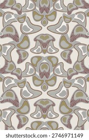 floral pattern vintage ethnic modern embroidery texture boho design vector illustration hand drawn pink flower motif branches leaves wallpaper seamless background border.