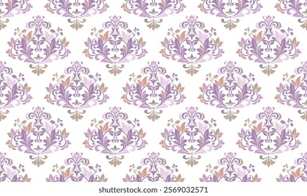 Floral pattern. Vintage wallpaper in the Baroque style. Seamless vector background. Colored ornament for fabric, wallpaper, packaging. Ornate Damask flower ornament