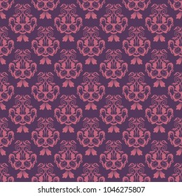 Floral pattern. Wallpaper baroque, damask. Seamless vector background