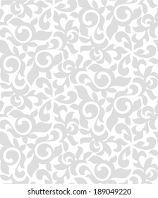 Floral pattern. Wallpaper baroque, damask. Seamless vector background. Gray and white texture.