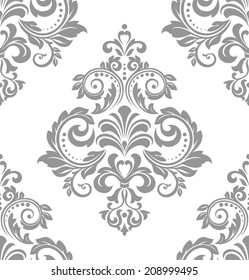 Floral pattern. Wallpaper baroque, damask. Seamless vector background.