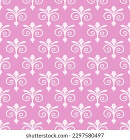 Papel de pared de motivos florales, damasco barroco.