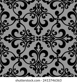 Blumenmuster. Tapete barocken, Damast. Nahtloser Vektorhintergrund. Grafisches modernes Muster.