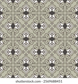 Floral pattern. Wallpaper baroque, damask. Seamless vector background. Graphic modern pattern.