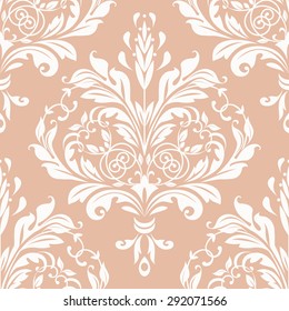 Floral pattern. Wallpaper baroque, damask. Seamless vector background.