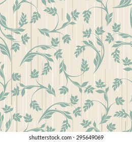 Floral pattern. Wallpaper baroque, damask. Seamless vector patterns on beige background. The green leaves.