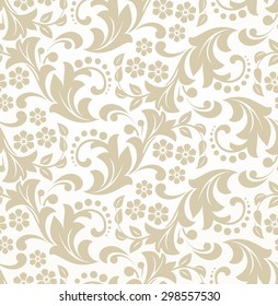 Floral pattern. Wallpaper baroque, damask. Seamless vector background.