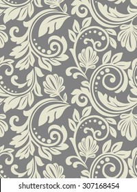 Floral pattern. Wallpaper baroque, damask. Seamless vector background
