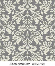 Floral pattern. Wallpaper baroque, damask. Seamless vector background.