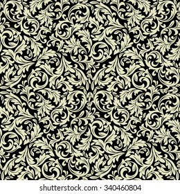 Floral Pattern Wallpaper Baroque Damask Seamless Stock Vector (Royalty ...